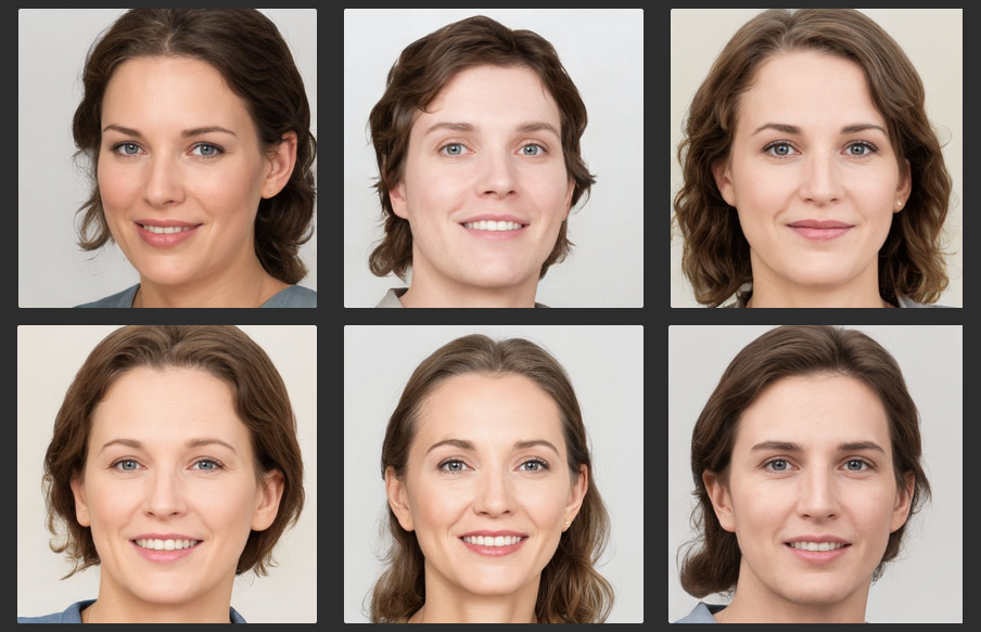 Ai-generated faces examples row 2