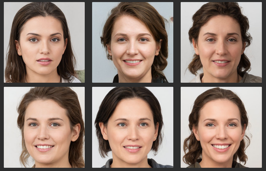 Ai-generated faces examples row 4