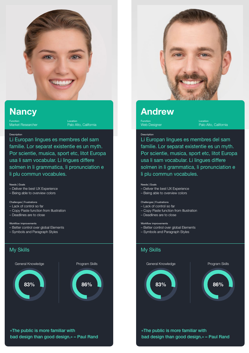 Two Ai-generated faces for personas