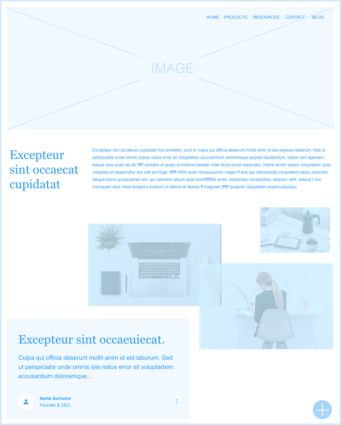 Shades of blue for wireframes